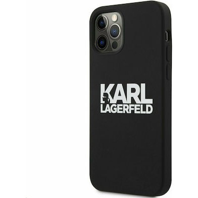 Karl Lagerfeld Stack Logo Back Cover Silicone Case Black (iPhone 12 Pro Max)